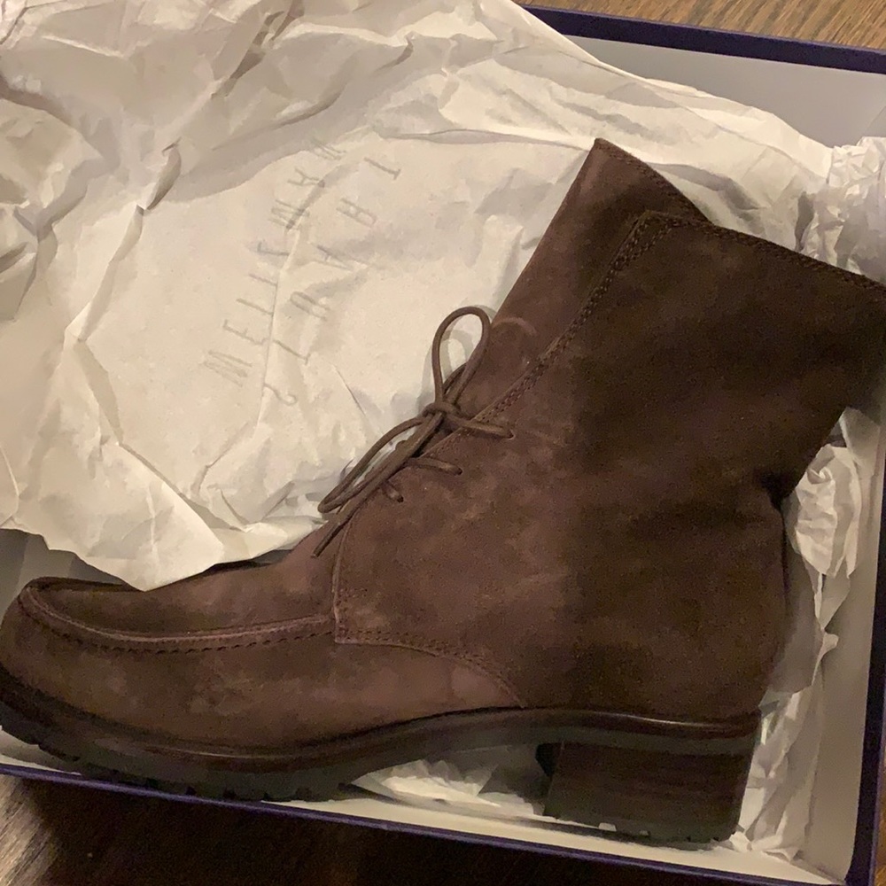 Stuart Weitzman Stepout Coffee Velour Brown Boots